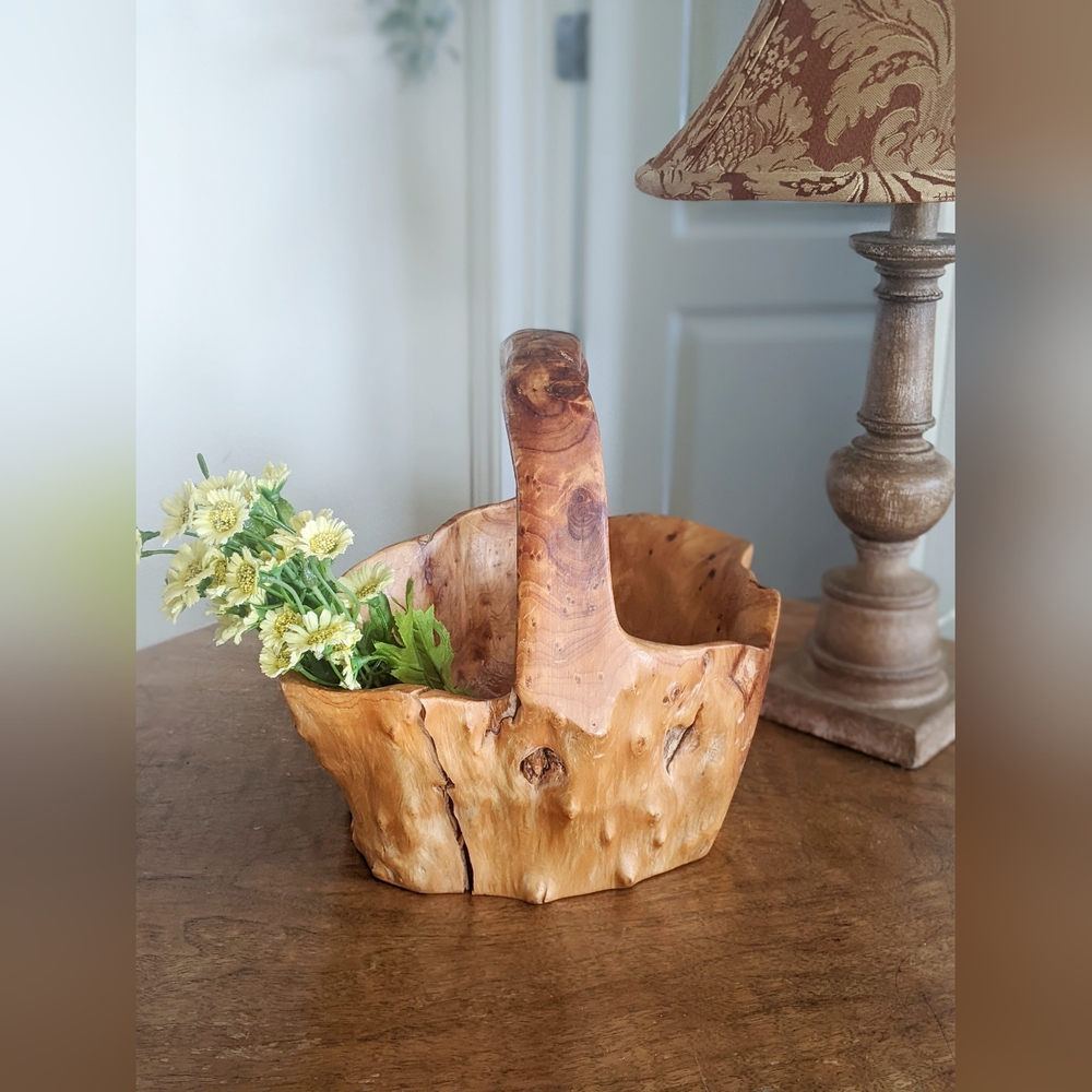 Hand Carved Burl Wood Bowl